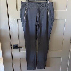 Athleta stretch straight leg trouser with zipper detail size 12